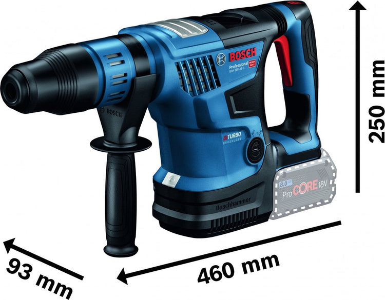 Perceuse à percussion sans fil Bosch professional gbh 18v-36 c - biturbo - sans batterie 18v ni chargeur - en étui