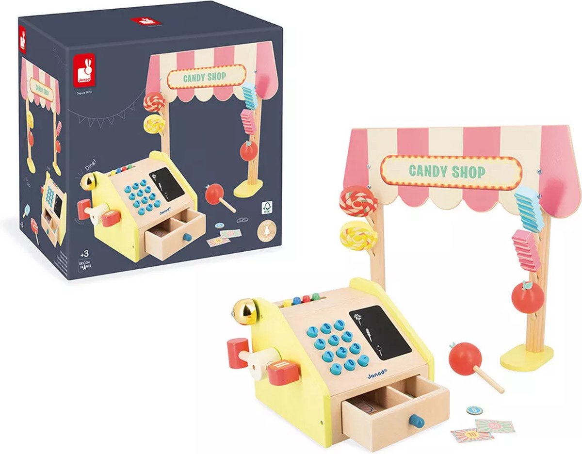 Janod - apple pop - magasin de bonbons avec accessoires
