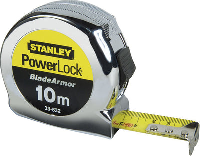 Stanley rolbandmaat powerlock lame armure 10m (carte)