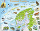 Larsen Friesland géographique avec animaux – puzzle – cartes géographie – Pays-Bas – puzzle éducatif pour enfants – 64 pièces – fabriqué en Norvège – pièces extra épaisses de 2,5 mm – plateau avec bord fixe