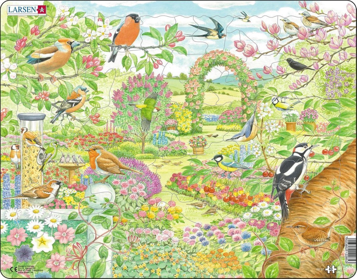 Selecta Larsen Pluzzle Animals - Garden Birds and Flowers, 60st.