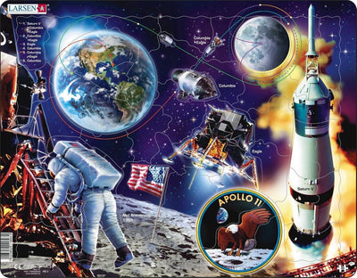 Selecta Larsen Play Puzzle Trip to the Moon - Spacevaart Apollo 11, 50th.