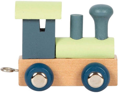 Petit pied - Polaire en bois Polaire - Locomotive Blue Green - 12 pièces