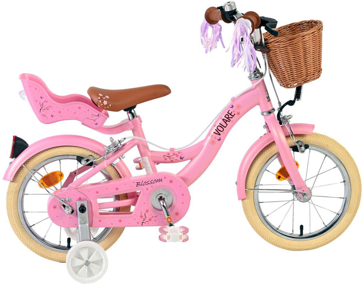 Vélo pour enfants Volare Blossom - filles - 14 pouces - rose - deux freins à main