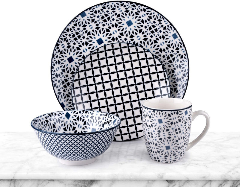 Service de table Alpina en céramique multicolore 16 pièces (4 pièces)