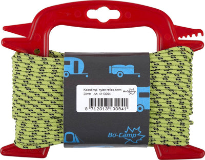 Bo-camp - haubanage en bobine - ø 4 mm - 20 mètres - nylon réfléchissant
