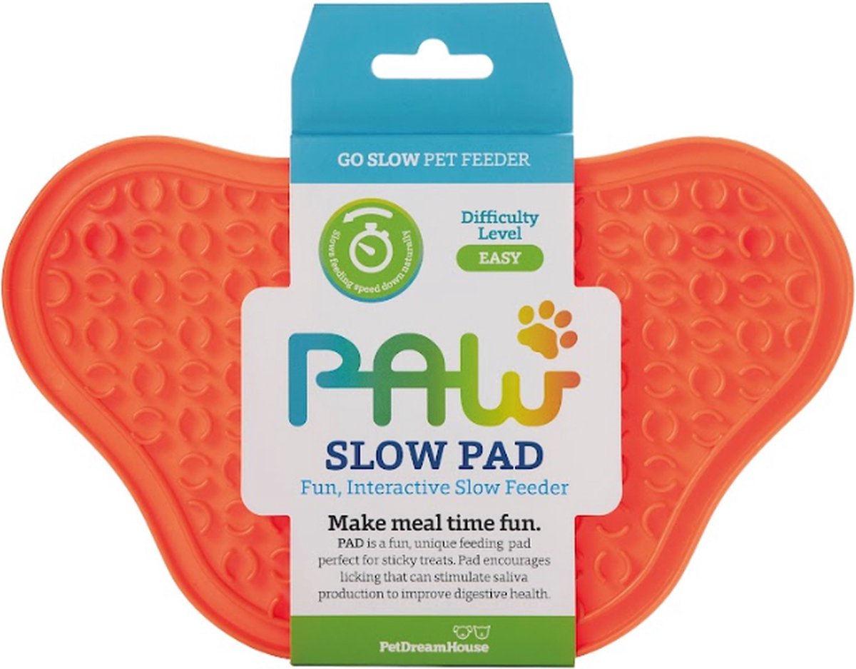 Petdreamhouse Tapis à lécher pour pattes orange - Tapis à lécher pour pattes bleu - Tapis à lécher pour chiens - Enrichissement - Relaxation pour chiens