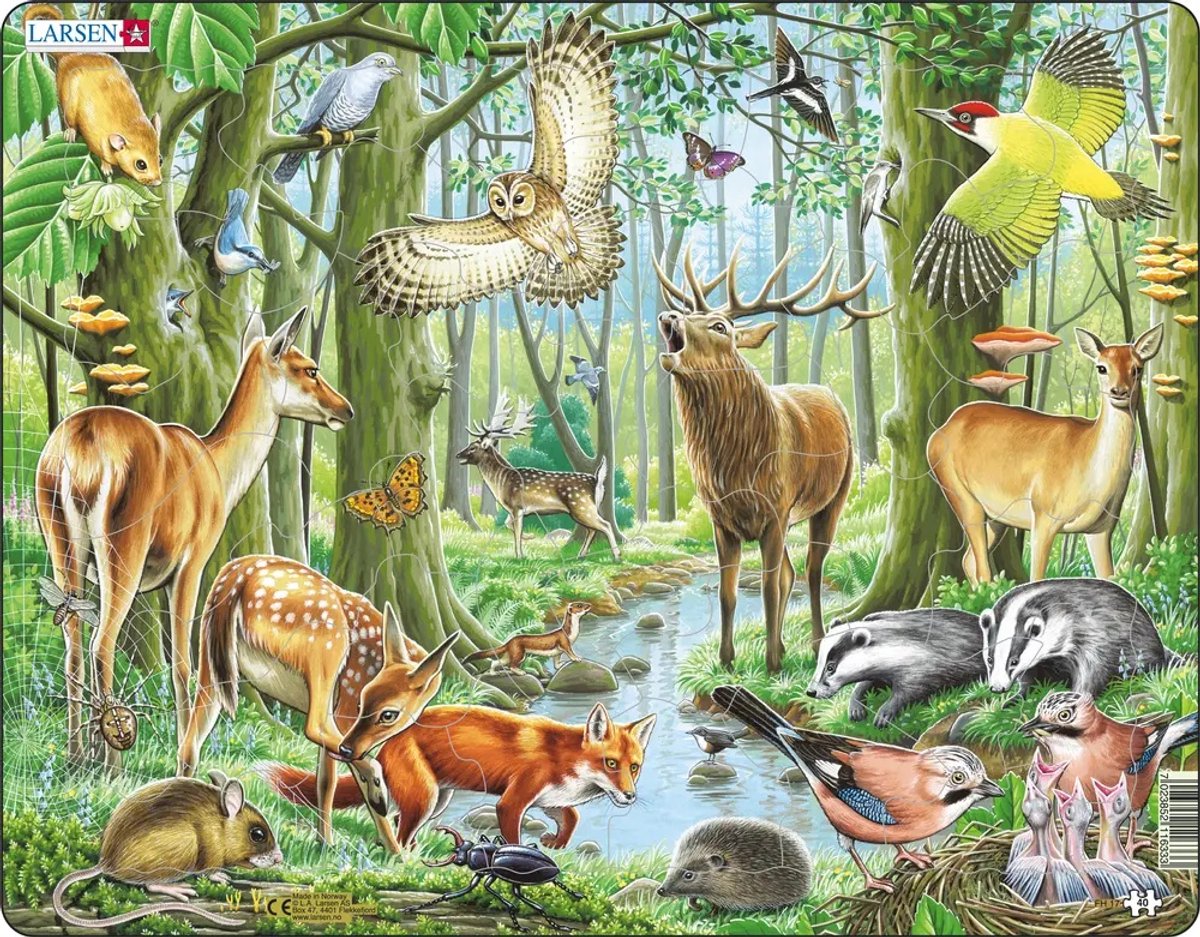 Selecta Larsen Pluzzle Animaux - Forêts européennes, 40e.