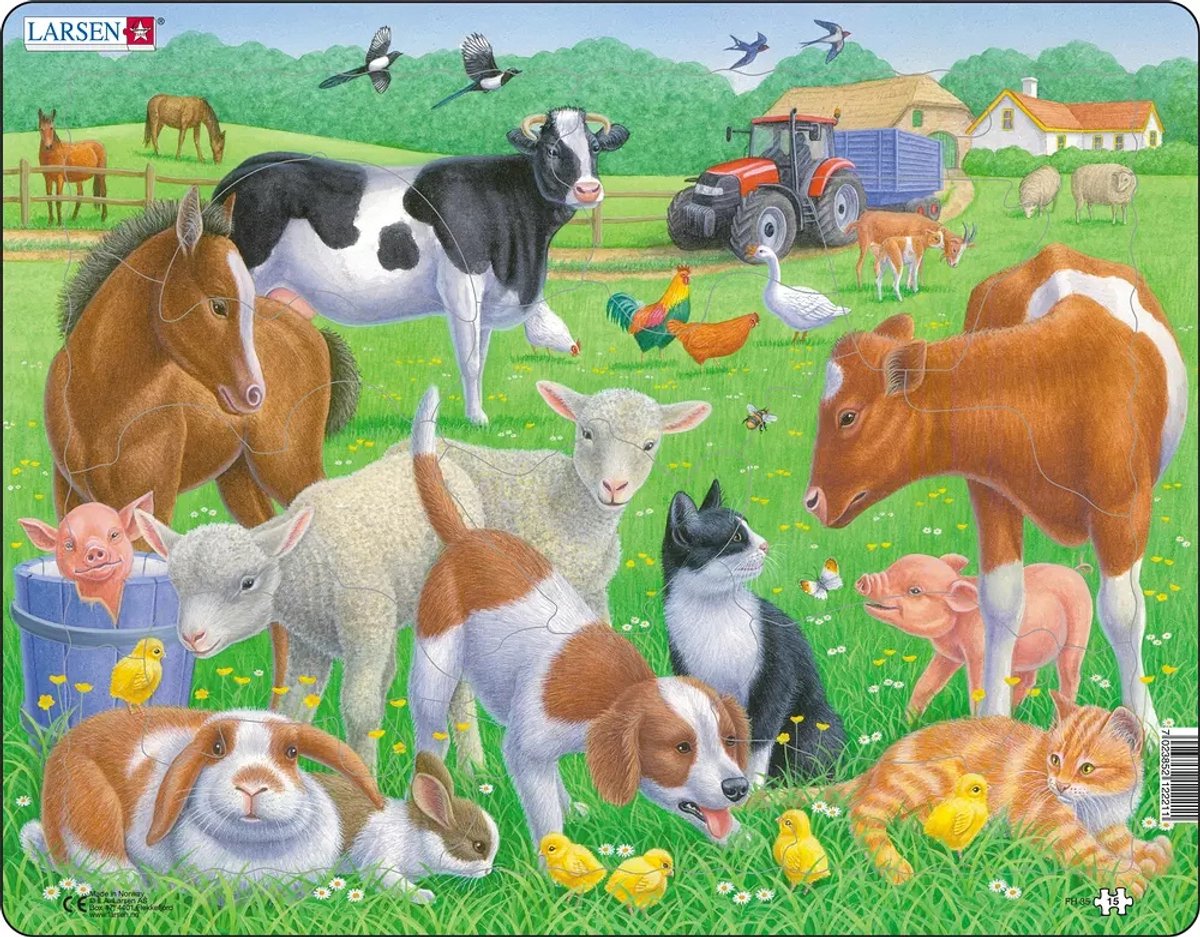 Selecta Larsen Line Puzzle Animals - animaux de compagnie et animaux de ferme, 15e.