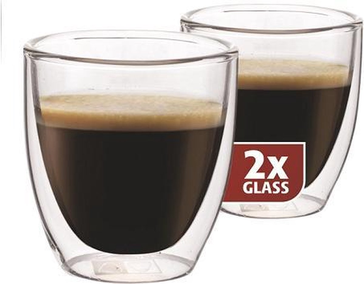 Petits verres à expresso Maxxo - double paroi - 2 pièces