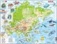 Larsen Asie géographique avec animaux – puzzle – cartes géographie – Asie – puzzle éducatif pour enfants – 63 pièces – fabriqué en Norvège – pièces extra épaisses de 2,5 mm – plateau avec bord fixe