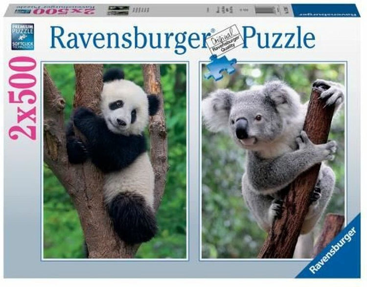 Ravensburger - puzzle - panda et koala 2 x 500 pièces