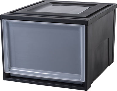Tiroir empilable Iris maxi tiroir - 40l - plastique - noir transparent