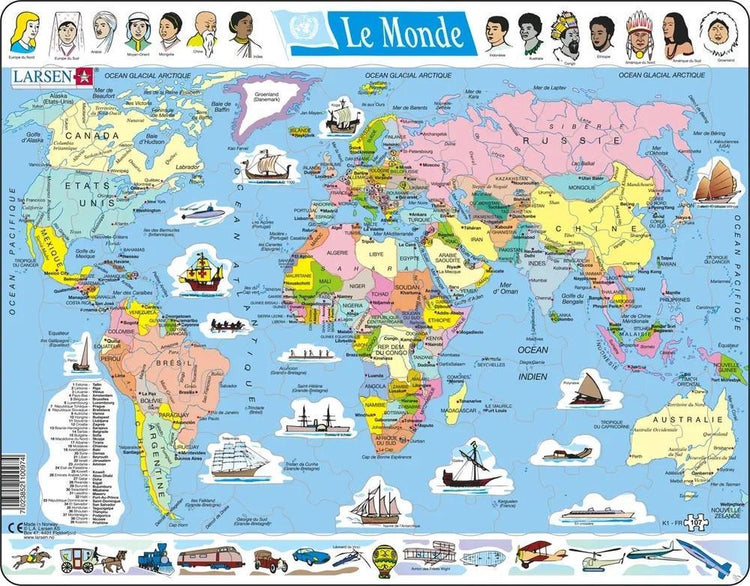 Puzzle Larsen maxi le monde politique (en français) - 107 pièces
