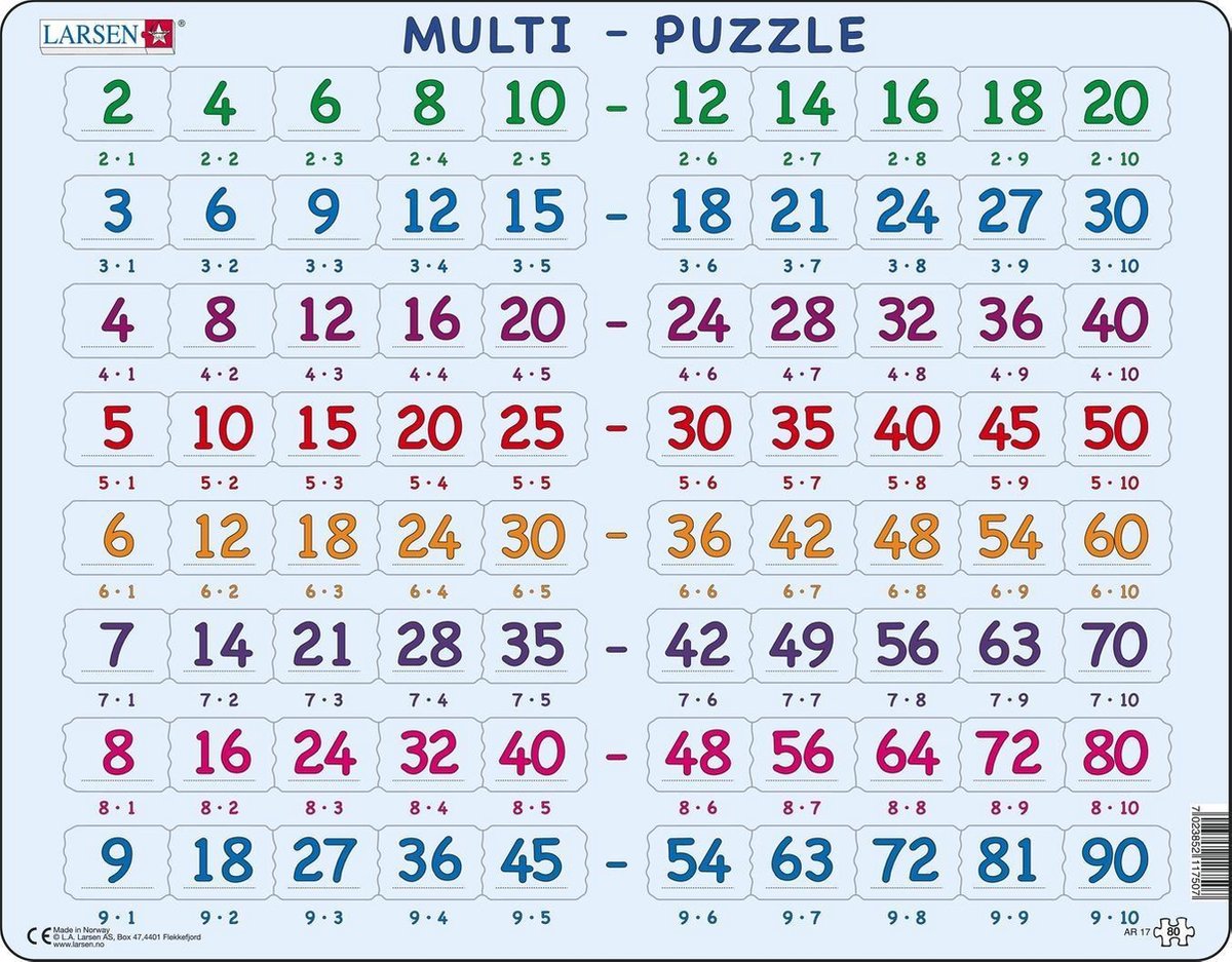 Selecta Larsen apprend à compter le puzzle à puzzle - tables, 80e.