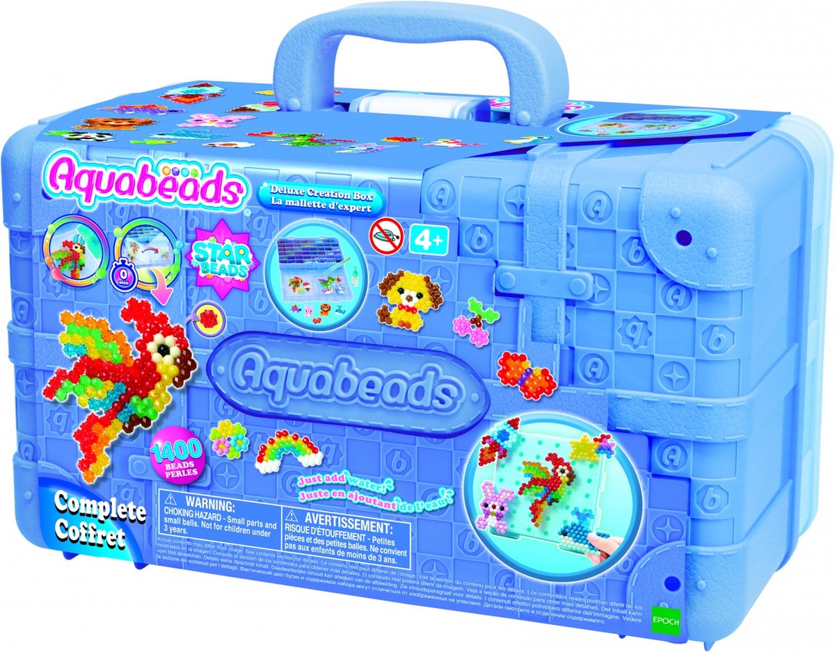 Aquabeads 31967 mallette à emporter pour artiste avec plateau de tri - 1400 perles en 38 couleurs - ensemble complet