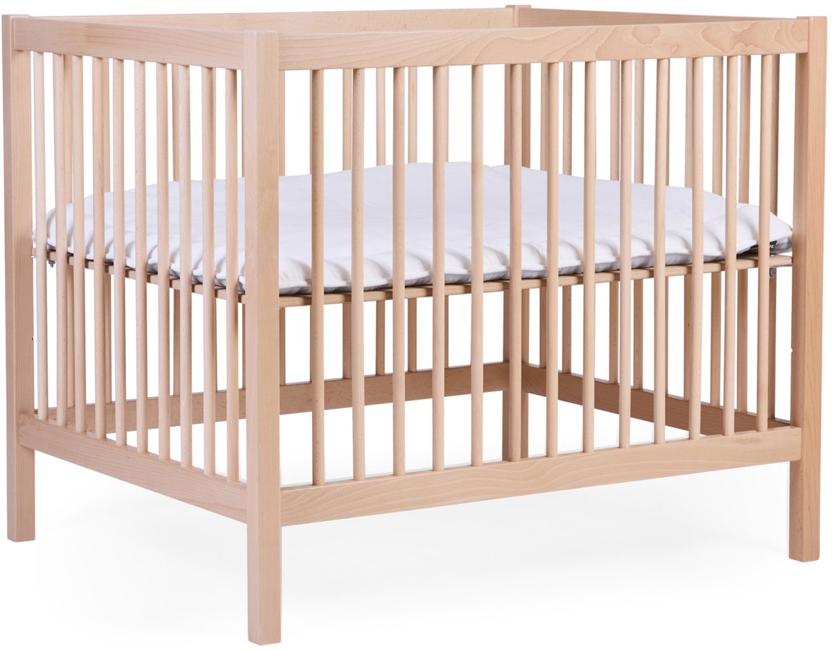 Childhome - park pa97 + roulettes - parc - 95x75 cm - bois - naturel - réglable et mobile