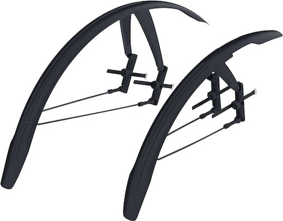 Bbb cycling discguard set - set de garde-boue vélo de course gravel bike - garde-boue 28 pouces - largeur maximale du pneu : 42 mm - garde-boue avant garde-boue arrière - noir - bfd-65s