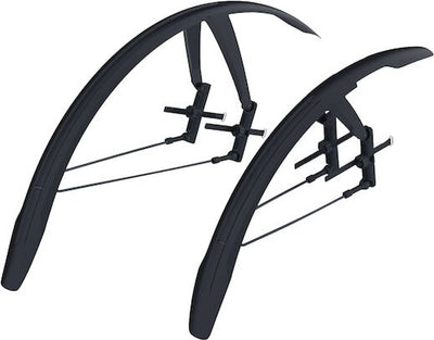 Bbb cycling discguard set - set de garde-boue vélo de course gravel bike - garde-boue 28 pouces - largeur maximale du pneu : 42 mm - garde-boue avant garde-boue arrière - noir - bfd-65s