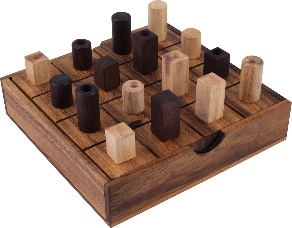 Engelhart Alinia – Jeu de stratégie en bois – Jeu de réflexion à 4 rangées – Jeu de société logique – Jeu tactique pour 2 joueurs –
