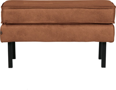 Repose-pieds Woood rodeo sur pieds - cuir recyclé - cognac - 45x84x54
