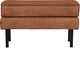 Repose-pieds Woood rodeo sur pieds - cuir recyclé - cognac - 45x84x54
