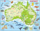 Selecta Larsen Pluzzle Map Australia Géographique avec les animaux, 65e.