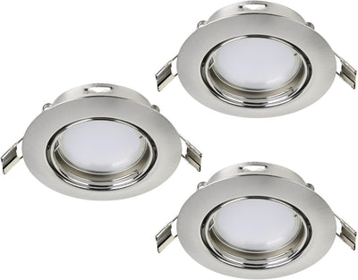 Eglo peneto - spot encastrable - LED - ø87mm. - nickel mat - lot de 3 spots - orientable