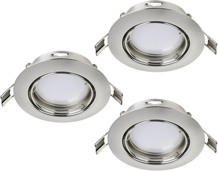 Eglo peneto - spot encastrable - LED - ø87mm. - nickel mat - lot de 3 spots - orientable