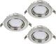 Eglo peneto - spot encastrable - LED - ø87mm. - nickel mat - lot de 3 spots - orientable