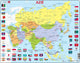 Selecta Larsen Pluzzle Map Asia avec des drapeaux, 70e.