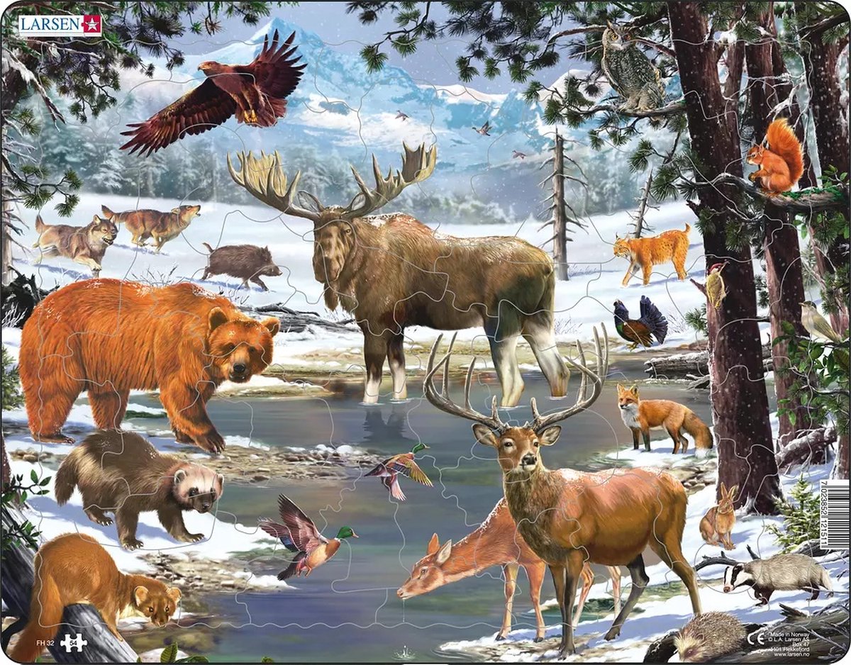 Larsen maxi fh32 puzzle forme 54 pièce(s) flore faune