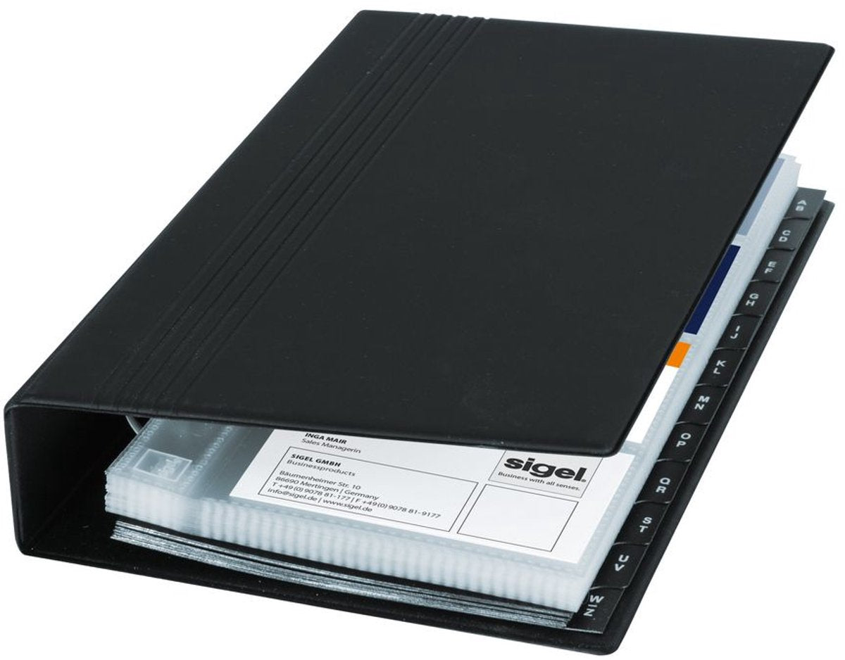 Dossier pour cartes de visite Sigel - noir - pour 200 cartes - si-vz300