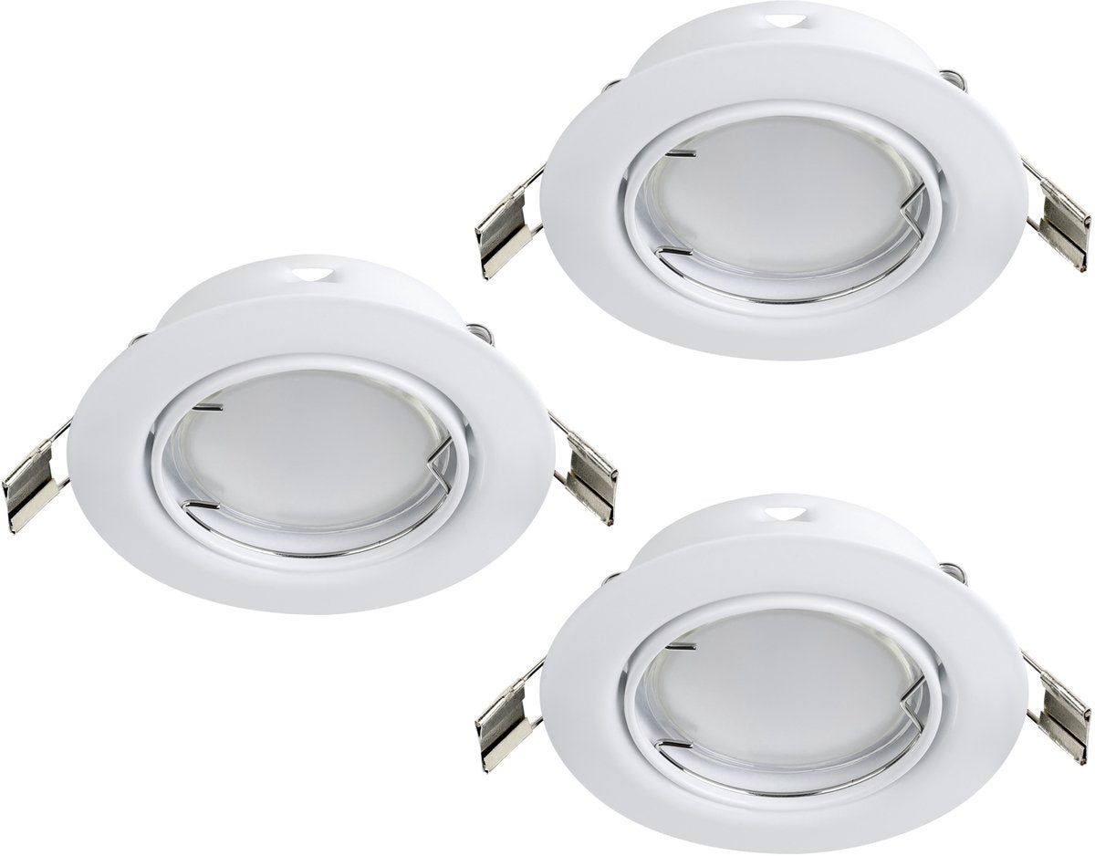 Eglo peneto - spot encastrable - LED - ø87mm. - blanc - lot de 3 spots - orientable