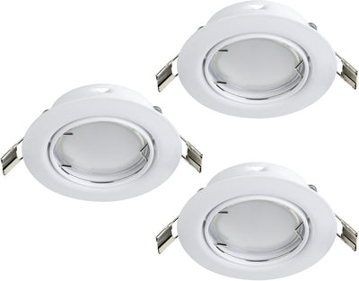 Eglo peneto - spot encastrable - LED - ø87mm. - blanc - lot de 3 spots - orientable