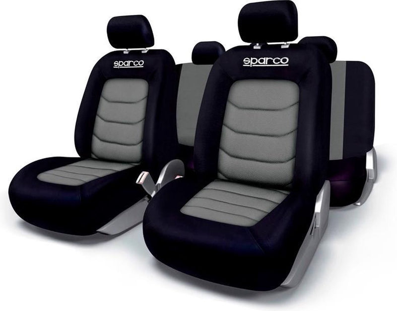 Jeu de housses de siège Sparco noir gris (11 pièces) (convient également aux airbags latéraux)