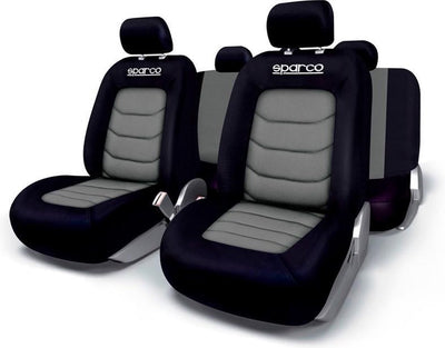 Jeu de housses de siège Sparco noir gris (11 pièces) (convient également aux airbags latéraux)