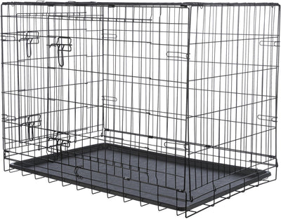 Niche pour chien Trixie - pliable, noire - 93x62x69 cm, avec serrures de sécurité, tiroir coulissant en plastique