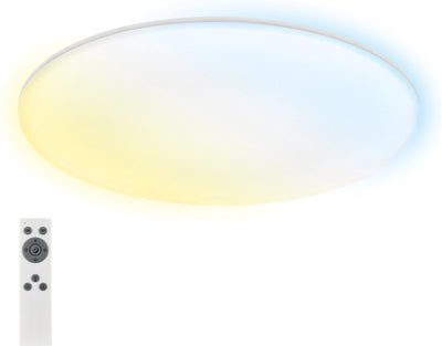 Briloner rowny - Éclairage de salle de bain LED - dimmable - avec télécommande - plafonnier avec fonction veilleuse CCT - ø45cm - blanc