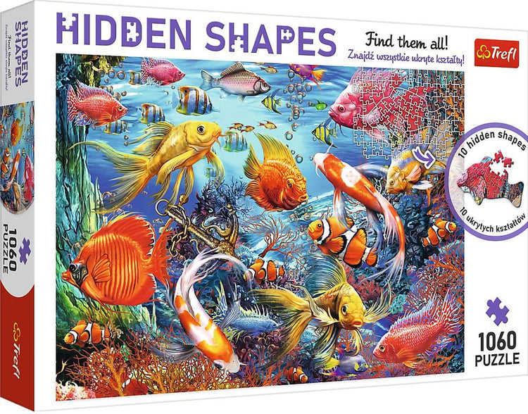 Trefl série de formes cachées - puzzle - 1060 pièces - vie marine sous-plat