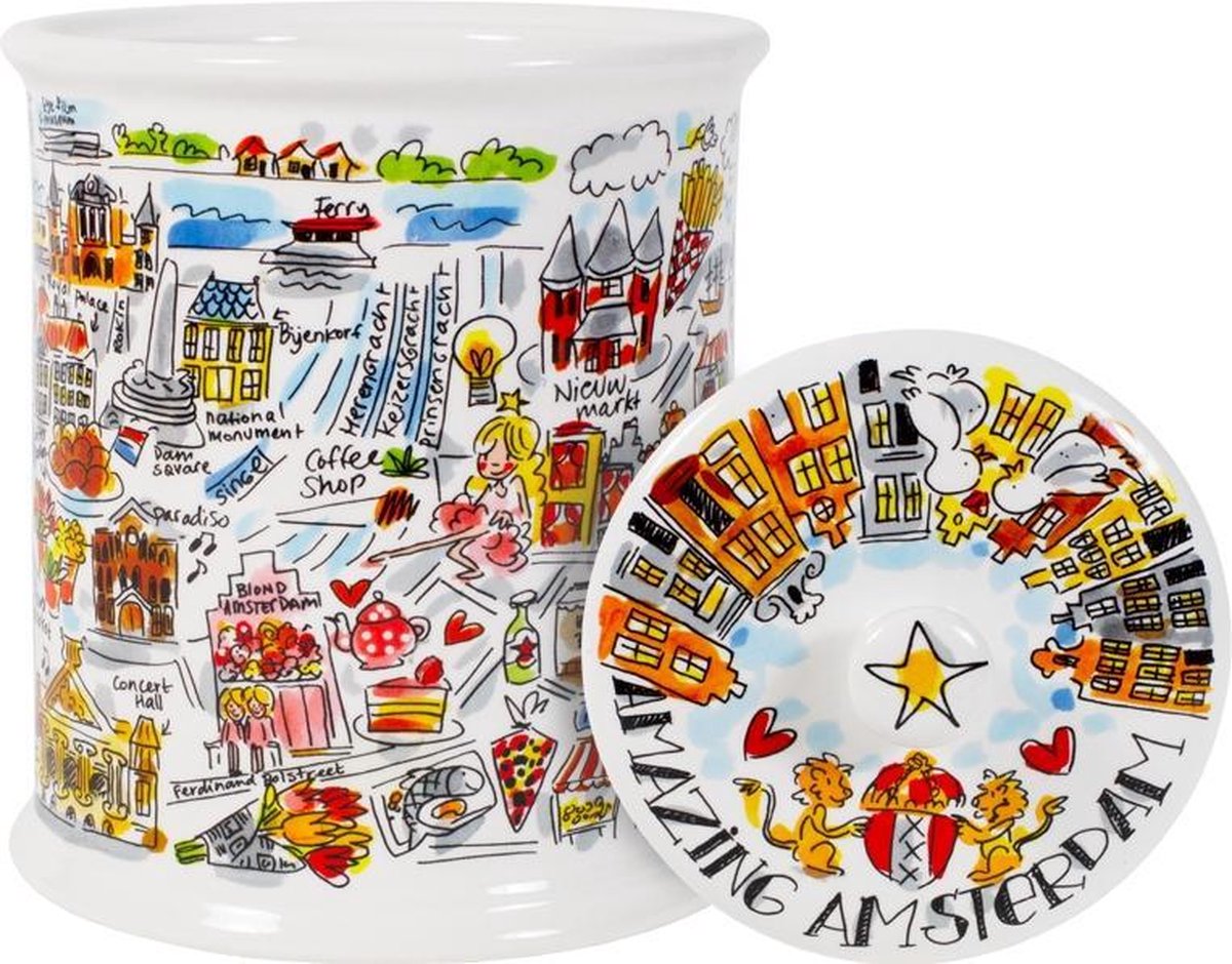 Blond Amsterdam Pot de conservation Blonde Amsterdam City Amsterdam - faïence - multicolore