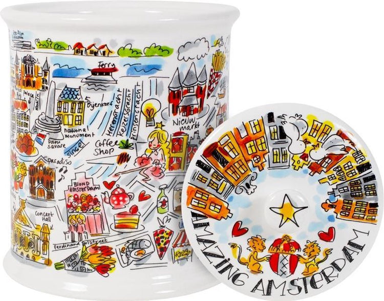 Blond Amsterdam Pot de conservation Blonde Amsterdam City Amsterdam - faïence - multicolore