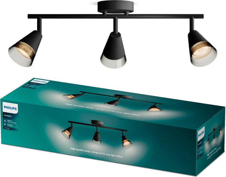 Philips LED Philips Cleft Spot - spot de plafond à trois points lumineux - avec verre fumé - raccord LED Gu10