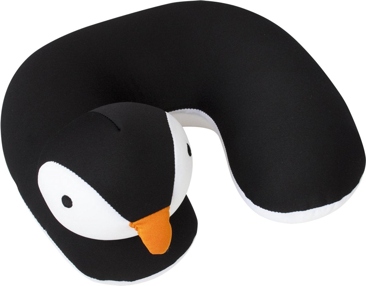 Oreiller cervical Travelsafe pour enfants - pingouin - noir - 28 cm
