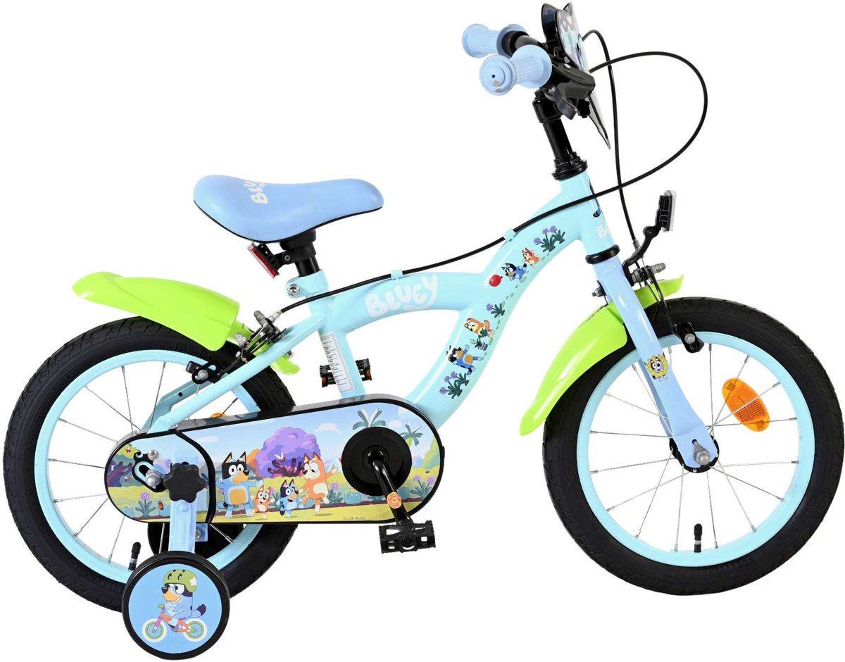 Vélo pour enfants Bluey - 14 pouces - bleu clair - deux freins à main