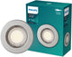 Philips LED Spot encastrable Philips Peridot - culot gu10 - nickel - rond - tête fixe