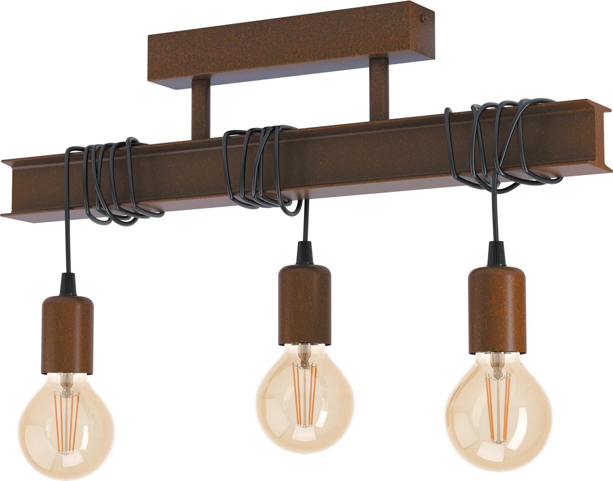 Plafonnier Eglo townshend 4 - e27 - 55 cm - marron
