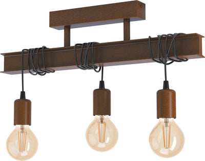 Plafonnier Eglo townshend 4 - e27 - 55 cm - marron