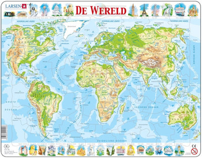 Selecta Larsen Pluzzle Map World - Geographic, 80st.