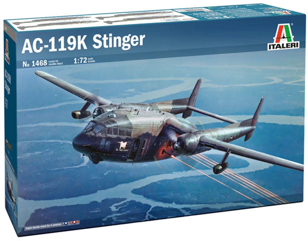Italeri maquette avion - 1468 ac-119k stinger avion plastique - 1:72 - modélisme